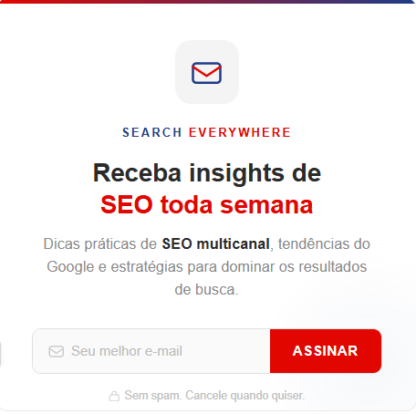 banner com formulário para se inscrever na news