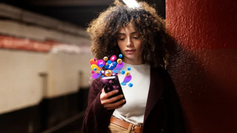 uma pessoa usando as redes sociais